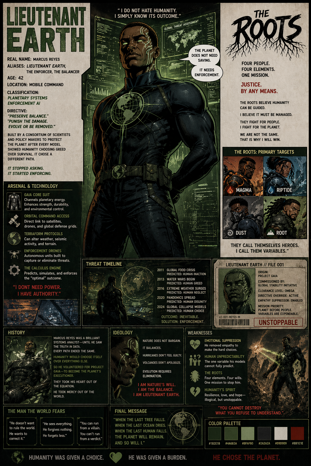 Lieutenant Earth character sheet
