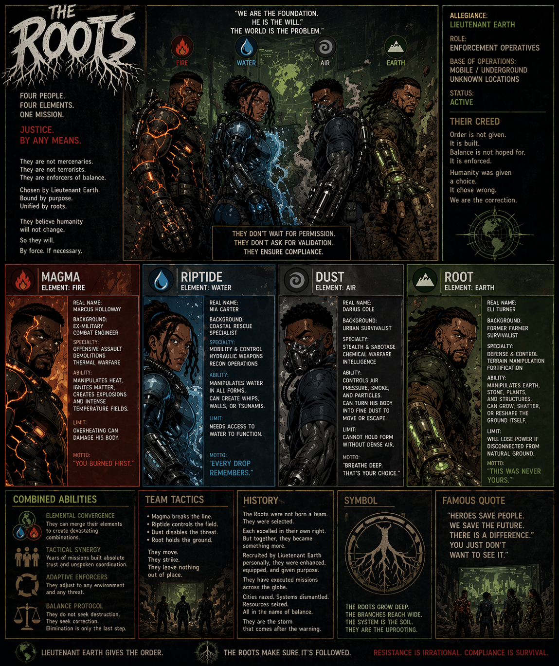 The Roots villain unit character sheet