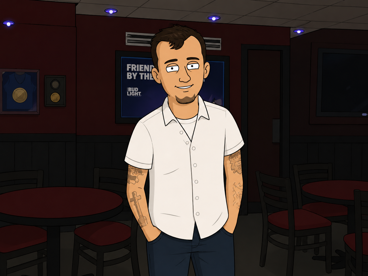 Alex welcoming visitors to the MobWorld Muzic shop